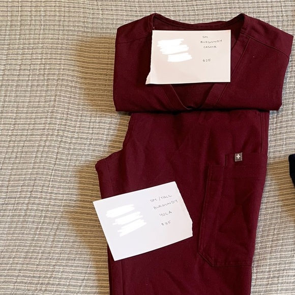 FIGS burgundy small Casma + small/tall Yola